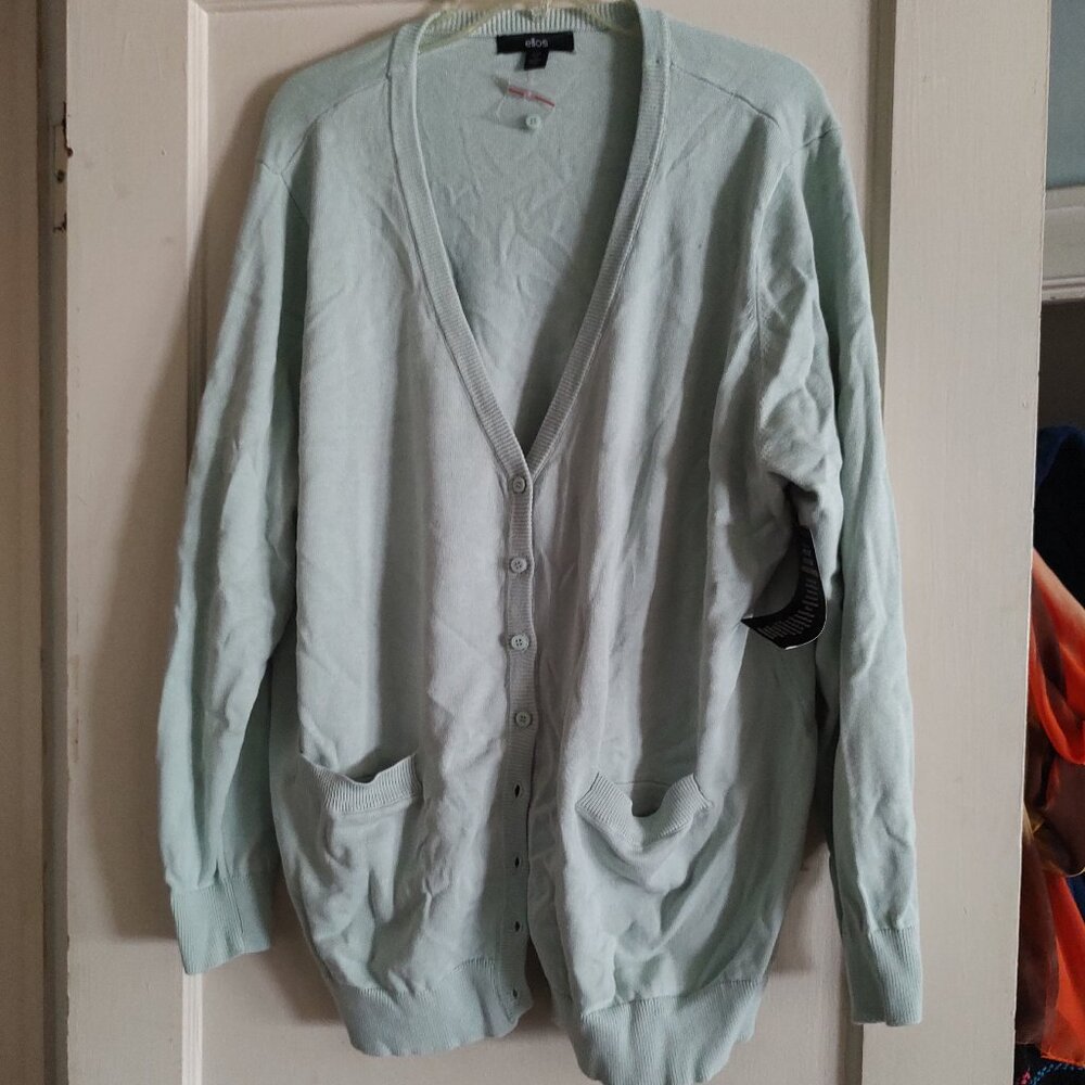 Nwt Ellos cardigan with pockets in light sage green